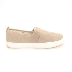 Maurices Womens Sophie Quilted Loafer Sneaker Double Gored Slip On Taupe 7M